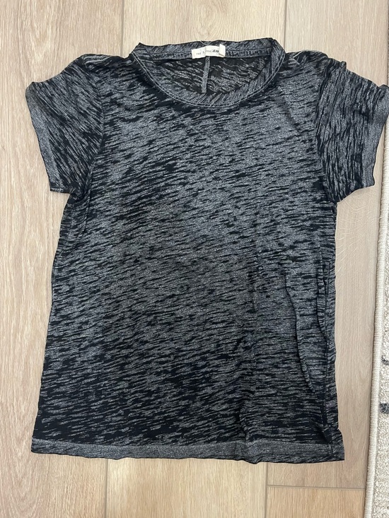 rag & bone Tops - rag & bone Black & Gray Heathered Short Sleeve Tee